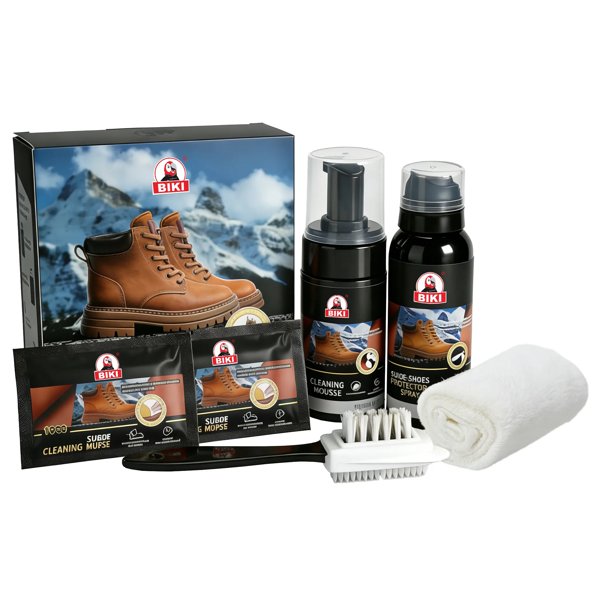Kit Pencuci Kasut BIKI BQ2550 Suede & Nubuck – Set Penjagaan Kasut Profesional